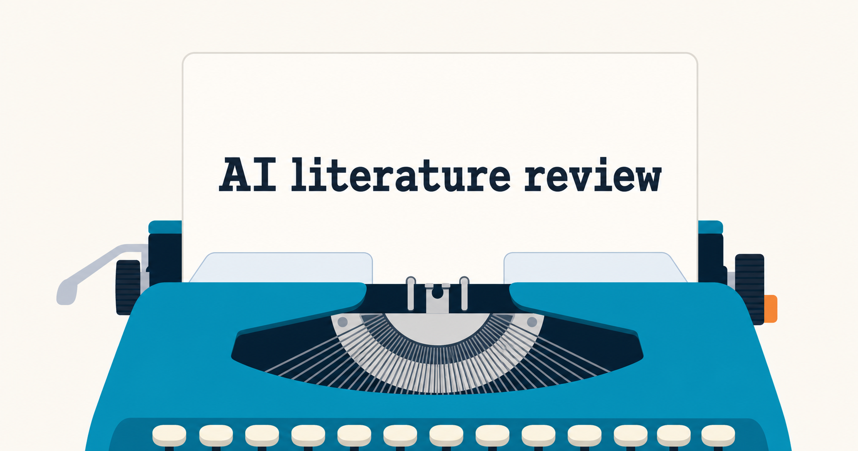 Illustration of “AI literature review" written on a paper in a typewriter